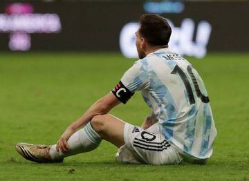 Soccer Football - Copa America 2021 - Semi Final - Argentina v Colombia - Estadio Mane Garrincha, Brasilia, Brazil - July 6, 2021 Argentina's Lionel Messi REUTERS/Henry Romero