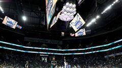 CHARLOTTE, NORTH CAROLINA - FEBRUARY 05: A general view of the tip off between the Charlotte Hornets and LA Clippers during their game at Spectrum Center on February 05, 2019 in Charlotte, North Carolina. NOTE TO USER: User expressly acknowledges and agrees that, by downloading and or using this photograph, User is consenting to the terms and conditions of the Getty Images License Agreement.   Streeter Lecka/Getty Images/AFP == FOR NEWSPAPERS, INTERNET, TELCOS &amp; TELEVISION USE ONLY ==
