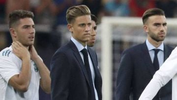 Llorente (centre) has so far failed to make the squad for any of Real Madrid's competitive fixtures.