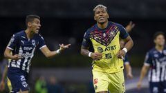  Roger Martinez of America scores a penalty goal after being reviewed by the VAR is Canceled during the game America vs Monterrey, corresponding to 17th round of the Torneo Apertura Grita Mexico A21 of the Liga BBVA MX, at Azteca Stadium, on November 06, 