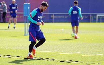 Messi in yesterday's session.