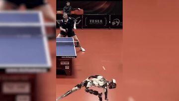 La recreación de una partida de ping pong entre un robot y un humano