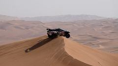 France's driver Guerlain Chicherit and co-driver Alex Winocq compete during the Stage 11 of the Dakar 2023, between Shaybah and Empty Quarter Marathon, in Saudi Arabia, on January 12, 2023. (Photo by FRANCK FIFE / AFP)
