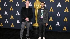 BEVERLY HILLS, CALIFORNIA - MARCH 26: (L-R) Directors Don Hall and Carlos López Estrada attend the 94th Oscars Week: Animated Feature Film event at Samuel Goldwyn Theater on March 26, 2022 in Beverly Hills, California. (Photo by Rodin Eckenroth/Getty Images)