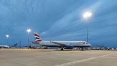 Llegada de un A-320 de British Airways al aeropuerto sevillano.