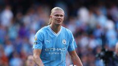 With his three goals against Fulham, Manchester City’s Norwegian striker joined some Premier League legends in the history books.