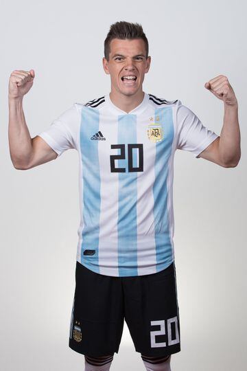 MOSCOW, RUSSIA - JUNE 12:  Giovani Lo Celso of Argentina poses for a portrait during the official FIFA World Cup 2018 portrait session on June 12, 2018 in Moscow, Russia.  (Photo by Lars Baron - FIFA/FIFA via Getty Images)