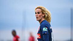 Kheira HAMRAOUI of PSG during the Women French Cup match between Dijon FCO and Paris Saint-Germain on January 28, 2023 in Dijon, France. (Photo by Vincent Poyer/Icon Sport via Getty Images)