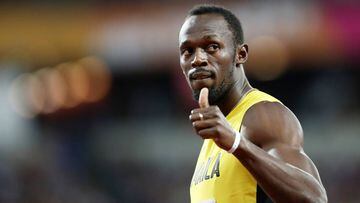 Bolt durante los Mundiales de Londres 2017.