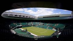 A general view of court number one ahead of the 2022 Wimbledon Championship at the All England Lawn Tennis and Croquet Club, Wimbledon. Picture date: Sunday June 26, 2022. (Photo by Zac Goodwin/PA Images via Getty Images)