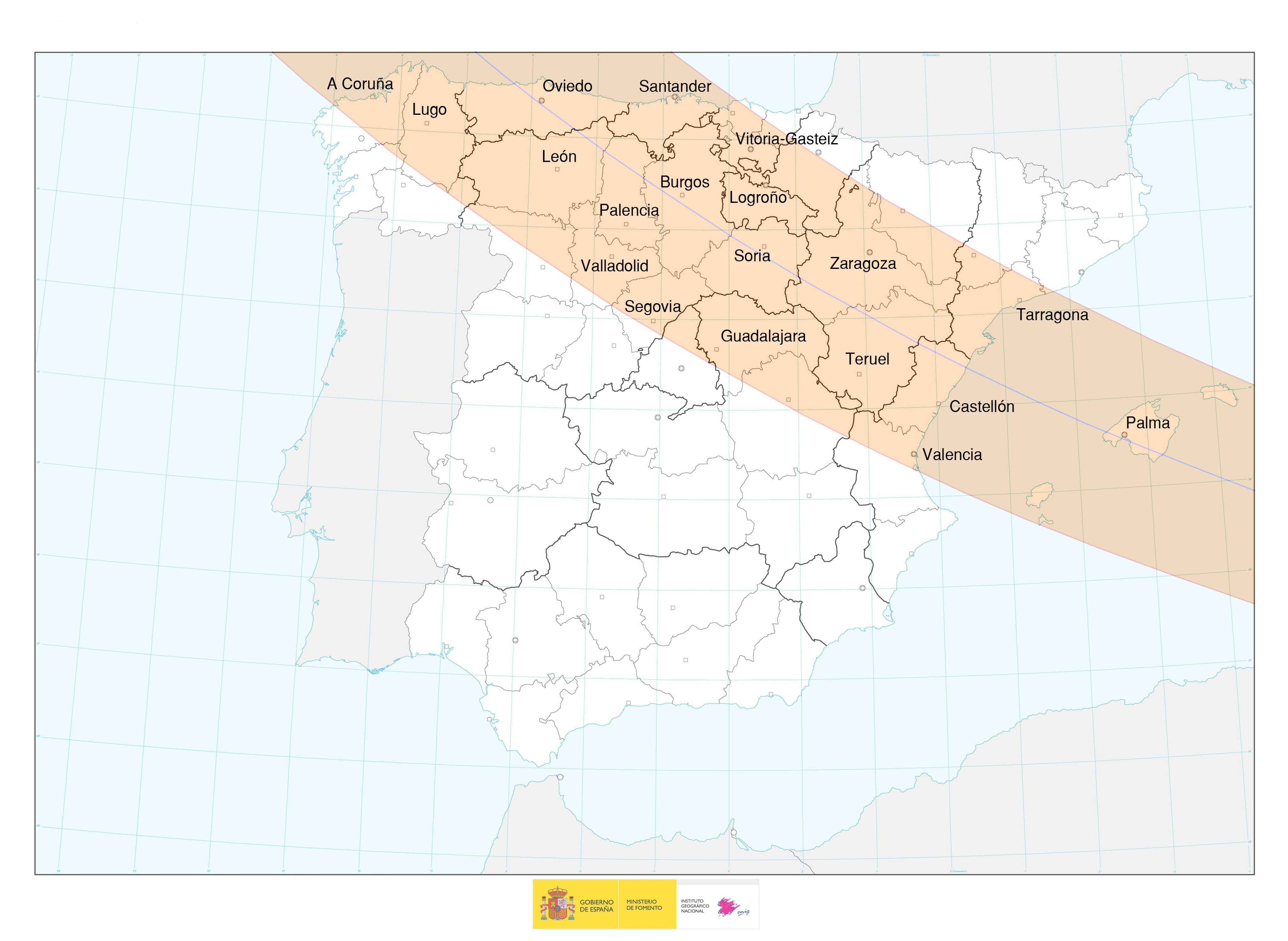 Los lugares de España donde se verá el eclipse solar 2026: mapa, recorrido y dónde será total