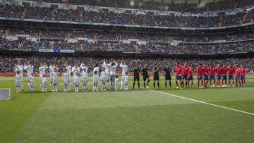 Los jugadores de Real Madrid y Atl&eacute;tico en el &uacute;ltimo derbi liguero en el Bernab&eacute;u.