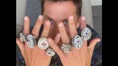 Tom Brady sporting his seven Super Bowl rings.