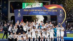 Real Madrid has played in the Club World Cup four times and has four titles. In the photo, he celebrates the last edition, in 2018.