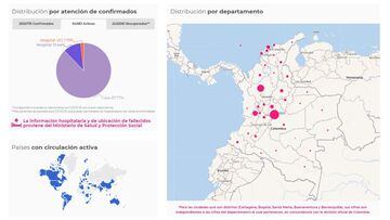 Mapa de casos y muertes por coronavirus por departamentos en Colombia: hoy, 16 de abril