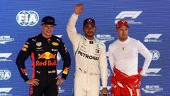 Verstappen, Hamilton y Vettel tras la clasificación de Singapur.