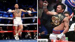 El luchador irland&eacute;s de MMA Conor McGregor y el boxeador filipino Manny Pacquiao.