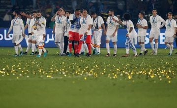 Real Madrid players celebrate winning the FIFA Club World Cup