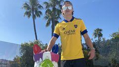Haaland posa durante sus vacaciones en Marbella con una camiseta de Boca.