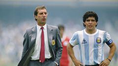 2 Jun 1986:  Argentina Manager Carlos Bilardo and Diego Maradona stand together before the World Cup Finals match against South Korea played in Mexico City, Mexico.   Argentina won the match 3-1. \ Mandatory Credit: David  Cannon/Allsport