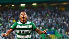 LISBON, PORTUGAL - SEPTEMBER 13: Arthur Gomes of Sporting CP celebrates after scoring his team's second goal during the UEFA Champions League group D match between Sporting CP and Tottenham Hotspur at Estadio Jose Alvalade on September 13, 2022 in Lisbon, Portugal. (Photo by Joao Rico/DeFodi Images via Getty Images)