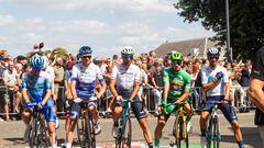 Yates, Froome, Nibali, Roglic y Valverde, ayer en Hertogenbosch.