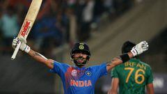 Virat Kohli celebrates a satisfying win at the World T20 