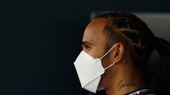 Lewis Hamilton of Mercedes during an interview ahead of the Formula 1 Austrian Grand Prix at Red Bull Ring in Spielberg, Austria on July 7, 2022. (Photo by Jakub Porzycki/NurPhoto via Getty Images)