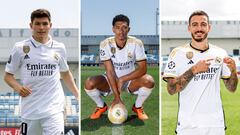 Fran García, Bellingham y Joselu, en sus presentaciones como jugadores del Real Madrid.