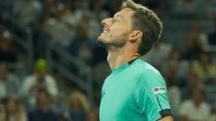Montreal (Canada), 14/08/2022.- Pablo Carreno Busta of Spain reacts after his victory against Daniel Evans of England during the men's semi-finals of the ATP National Bank Open tennis tournament, in Montreal, Canada, 13 August 2022. (Tenis, Abierto, España) EFE/EPA/ANDRE PICHETTE
