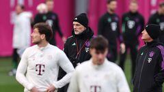 Tuchel, durante el entrenamiento del Bayern de ayer.