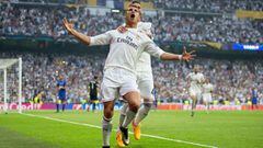 Cristiano celebr&oacute; as&iacute; el primer gol del Madrid.