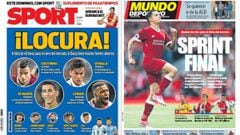 Portadas de los diarios Sport y Mundo Deportivo del d&iacute;a 31 de agosto de 2017.