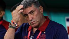 DOHA, QATAR - NOVEMBER 23: Luis Fernando Suarez, head coach of Costa Rica before the FIFA World Cup Qatar 2022 Group E match between Spain and Costa Rica at Al Janoub Stadium on November 23, 2022 in the Doha, Qatar. (Photo by Richard Sellers/Getty Images)