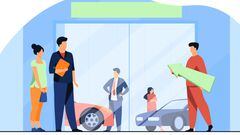 People choosing and buying automobile