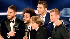 Cinco de Madrid y tres del Barça en el XI de los premios 'The Best'