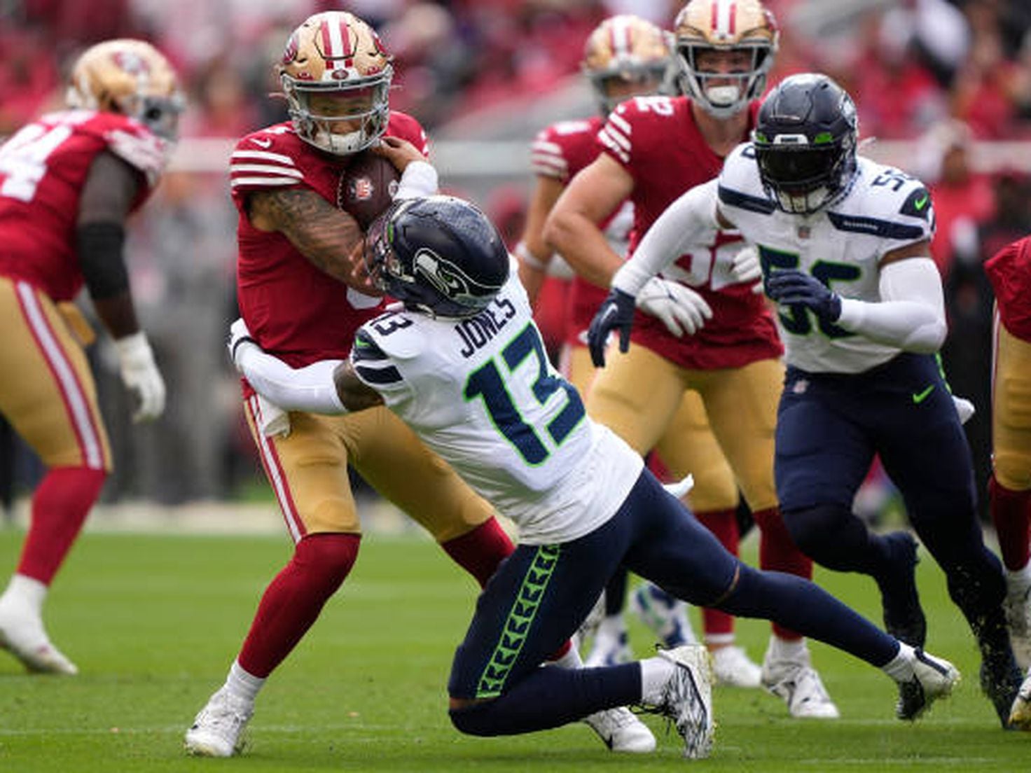 Photos: 49ers win Wild Card playoff over the Seahawks at Levi's