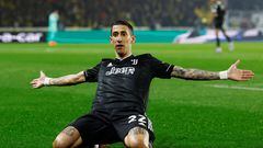 Soccer Football - Europa League - Play-Off Second Leg - Nantes v Juventus - The Stade de la Beaujoire - Louis Fonteneau, Nantes, France - February 23, 2023 Juventus' Angel Di Maria celebrates scoring their first goal REUTERS/Stephane Mahe     TPX IMAGES OF THE DAY