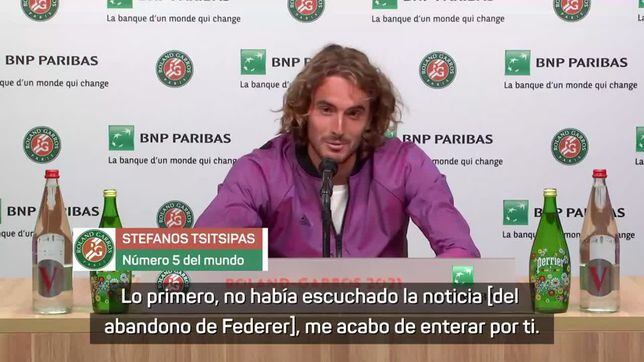 La curiosa reacción de Tsitsipas al abandono de Federer
