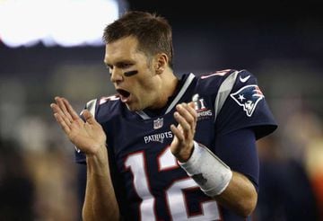 Tom Brady of the New England Patriots reacts on the sideline during the second half against the Kansas City Chiefs