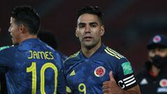 Falcao celebra un gol contra Chile.