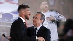 Sergio Ramos y Florentino P&eacute;rez en un acto del Real Madrid.