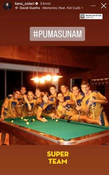Captura de pantalla del Instagram del exdelantero de Pumas Esteban Solari