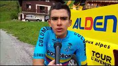 Harold Tejada habla despu&eacute;s de ganar 7ma etapa del Tour