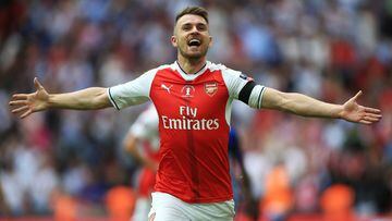 LONDON, ENGLAND - MAY 27:  Aaron Ramsey of Arsenal celebrates scoring his sides second goal during the Emirates FA Cup Final between Arsenal and Chelsea at Wembley Stadium on May 27, 2017 in London, England.  (Photo by Ben Hoskins - The FA/The FA via Gett