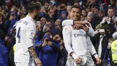 Cristiano Ronaldo celebr&oacute; as&iacute; el segundo gol de Real Madrid a la Real Sociedad.
