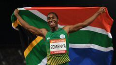 (FILES) In this file photo taken on April 13, 2018 South Africa&#039;s Caster Semenya celebrates with South Africa&#039;s flag after winning the athletics women&#039;s 800m final during the 2018 Gold Coast Commonwealth Games at the Carrara Stadium on the 