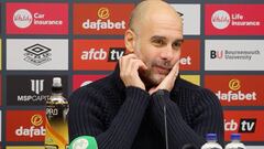 Manchester City boss Pep Guardiola was asked about United’s future as title contenders and he took the opportunity to make a joke about their spending.
