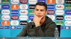 Cristiano, durante la rueda de prensa previa al Portugal-Hungr&iacute;a. 
