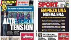 Portadas de los diarios Sport y Mundo Deportivo del d&iacute;a 13 de abril de 2017.